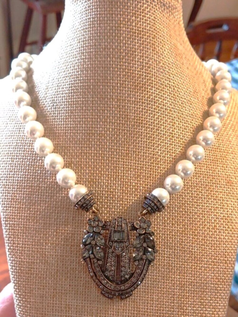 Heidi Daus Pearl Art Deco Style Necklace